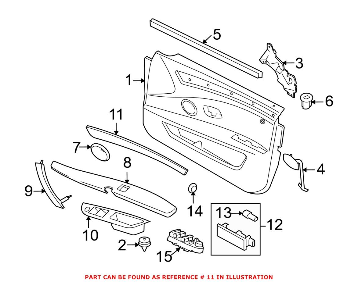 BMW Exterior Door Handle Cover = Front Driver Side 51416983779